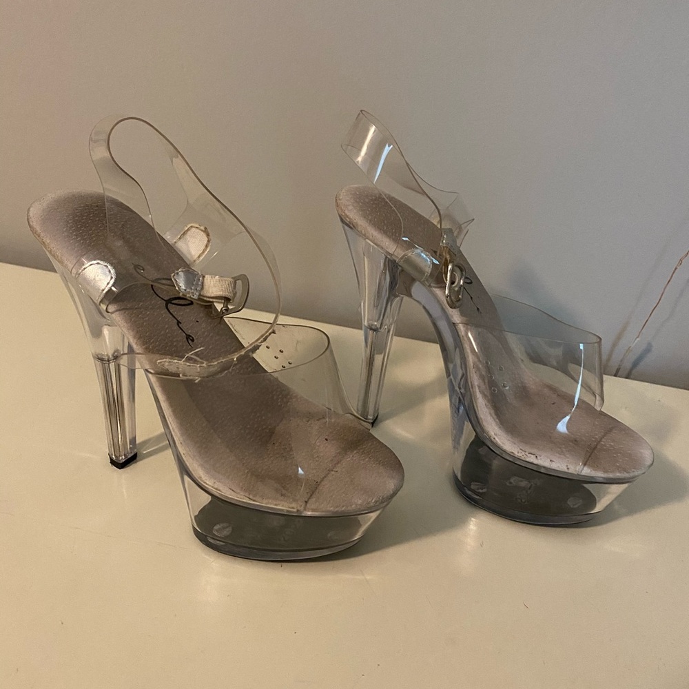 Size 6 Ellie Platform Clear Heels